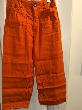 Anthropologie Maeve Collette Cotton Capri in Burnt Orange sz 8
